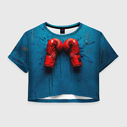 Женский топ Бойцовские перчатки на синем