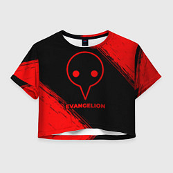 Футболка 3D укороченная женская Evangelion - red gradient, цвет: 3D-принт