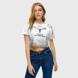 Футболка 3D укороченная женская Tokyo Revengers - white gradient, цвет: 3D-принт — фото 2