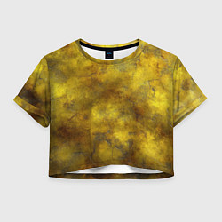 Футболка 3D укороченная женская Золотая ржавая текстура, цвет: 3D-принт