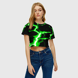 Футболка 3D укороченная женская Разлом, цвет: 3D-принт — фото 2