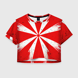 Футболка 3D укороченная женская Красная мишень, цвет: 3D-принт