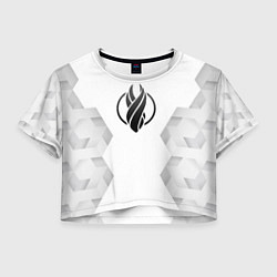 Футболка 3D укороченная женская Dead Space white poly, цвет: 3D-принт