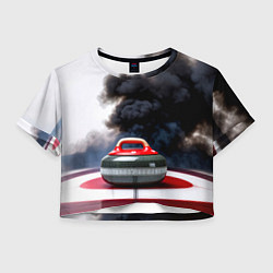 Женский топ Камень для кёрлинга в черном дыму