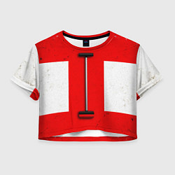 Футболка 3D укороченная женская Щётка для кёрлинга, цвет: 3D-принт