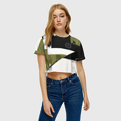 Футболка 3D укороченная женская Merсedes Benz логотип, цвет: 3D-принт — фото 2