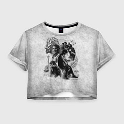 Футболка 3D укороченная женская The last of us grey grunge, цвет: 3D-принт