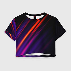 Футболка 3D укороченная женская Multicolored, цвет: 3D-принт