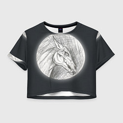 Женский топ Черепа лошадей - эскиз