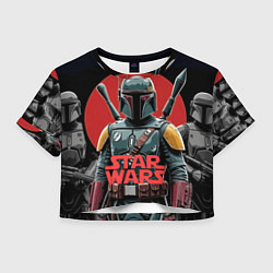 Футболка 3D укороченная женская Boba Fett звездные войны, цвет: 3D-принт