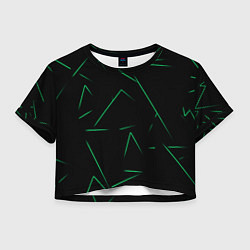 Футболка 3D укороченная женская Color light green line, цвет: 3D-принт
