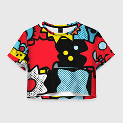Футболка 3D укороченная женская Поп абстракция, цвет: 3D-принт