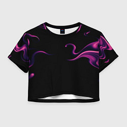 Футболка 3D укороченная женская Color pink abstraction, цвет: 3D-принт