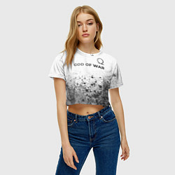 Футболка 3D укороченная женская God of War - white gradient посередине, цвет: 3D-принт — фото 2