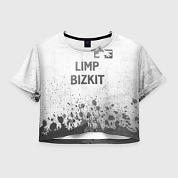 Футболка 3D укороченная женская Limp Bizkit - white gradient посередине, цвет: 3D-принт