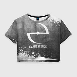 Футболка 3D укороченная женская Evanescence - grey gradient, цвет: 3D-принт