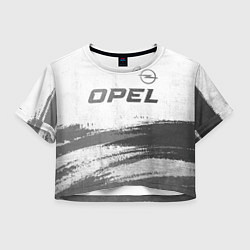 Футболка 3D укороченная женская Opel - white gradient посередине, цвет: 3D-принт