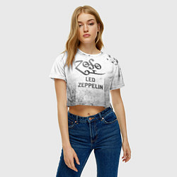 Футболка 3D укороченная женская Led Zeppelin - white gradient, цвет: 3D-принт — фото 2
