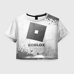 Футболка 3D укороченная женская Roblox - white gradient, цвет: 3D-принт