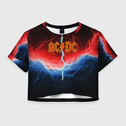 Женский топ ACDC лого и молнии