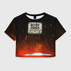 Женский топ ACDC лого на кассете