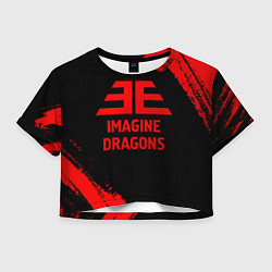 Футболка 3D укороченная женская Imagine Dragons - red gradient, цвет: 3D-принт