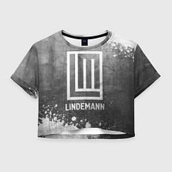 Футболка 3D укороченная женская Lindemann - grey gradient, цвет: 3D-принт