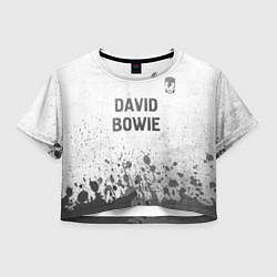 Футболка 3D укороченная женская David Bowie - white gradient посередине, цвет: 3D-принт