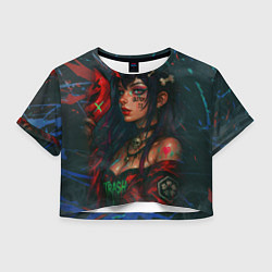 Женский топ Девушка с маской киберпанк