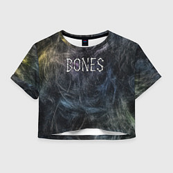 Футболка 3D укороченная женская Bones из костей, цвет: 3D-принт