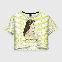 Футболка 3D укороченная женская Lana Del Rey в ретро стиле, цвет: 3D-принт