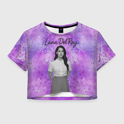 Футболка 3D укороченная женская Lana Del Rey в черно-белом, цвет: 3D-принт