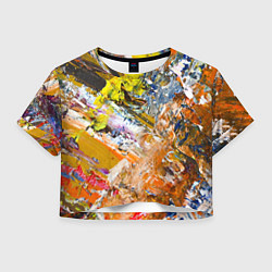 Женский топ Живая Абстракция: Поток Цветов и Форм в Постоянном