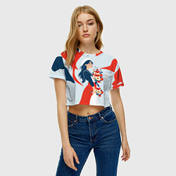 Футболка 3D укороченная женская Морячка встречает своего, цвет: 3D-принт — фото 2