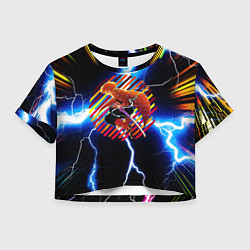 Футболка 3D укороченная женская Anime Demon Slayer Zenitsu, цвет: 3D-принт