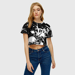 Футболка 3D укороченная женская Doom белые краски, цвет: 3D-принт — фото 2