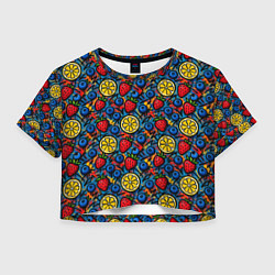 Женский топ Ягоды и фрукты паттерн