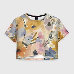 Женский топ Цветы акварель