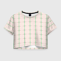 Футболка 3D укороченная женская Color white stripes, цвет: 3D-принт