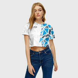 Футболка 3D укороченная женская Субару - фрагменты, цвет: 3D-принт — фото 2
