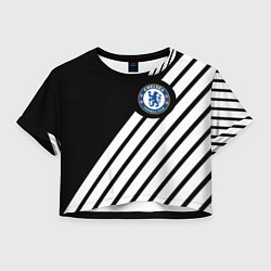 Футболка 3D укороченная женская Chelsea geometry sport, цвет: 3D-принт