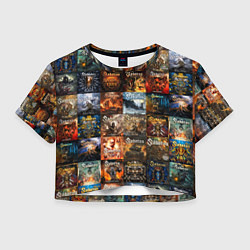 Футболка 3D укороченная женская Sabaton - обложки альбомов и песен, цвет: 3D-принт