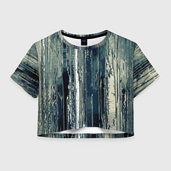 Футболка 3D укороченная женская Абстракция вертикальные полосы, цвет: 3D-принт