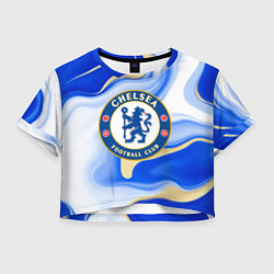 Футболка 3D укороченная женская Фк Челси, цвет: 3D-принт