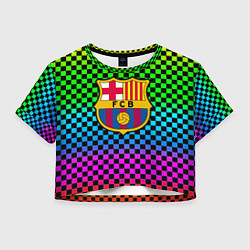Футболка 3D укороченная женская Barcelona gradient neon, цвет: 3D-принт