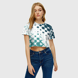 Футболка 3D укороченная женская Узорчатые пятна по диагонали, цвет: 3D-принт — фото 2