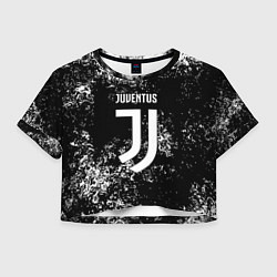 Футболка 3D укороченная женская Ювентус брызги красок, цвет: 3D-принт