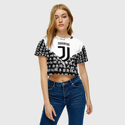 Футболка 3D укороченная женская Juventus символы китайские, цвет: 3D-принт — фото 2
