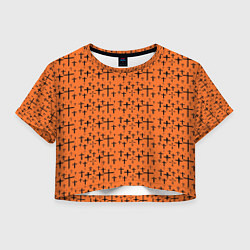 Футболка 3D укороченная женская Крестики, цвет: 3D-принт