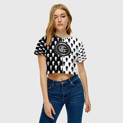 Футболка 3D укороченная женская Inter паттерн люди спорт, цвет: 3D-принт — фото 2